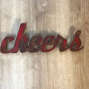 Rustic Iron Cheers Sign